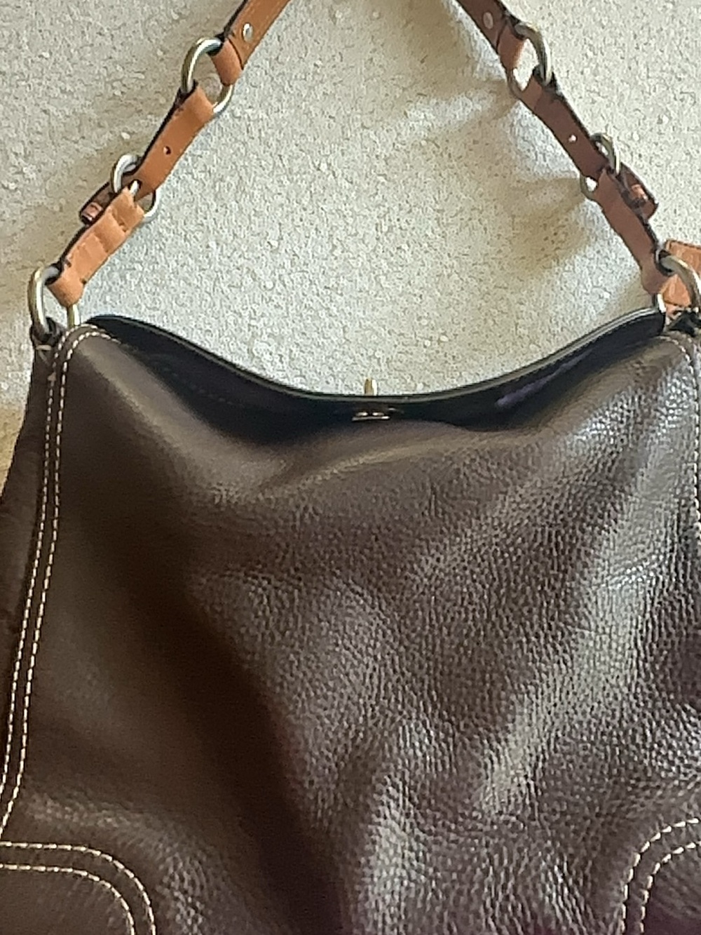 Women's Brown Leather Hobo Shoulder Bag